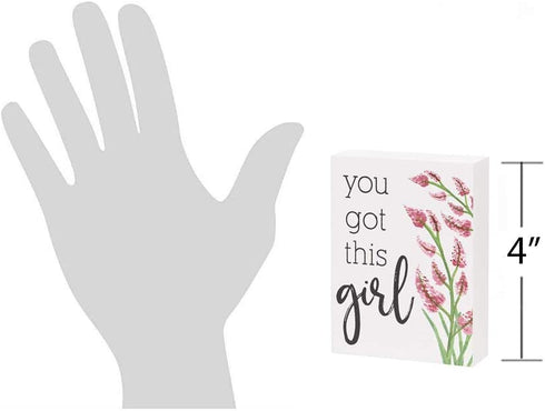 Collins Painting Inspirational Mini Wood Block Sign, 4" (You Got This Girl)