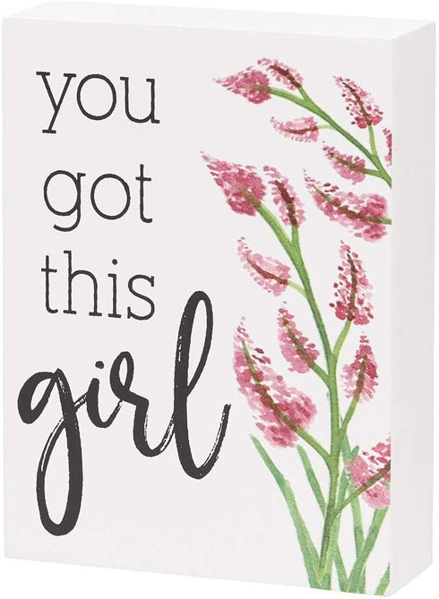 Collins Painting Inspirational Mini Wood Block Sign, 4" (You Got This Girl)