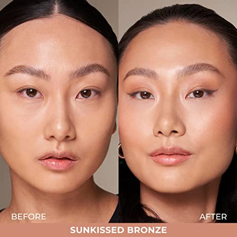 COVER FX Monochromatic Bronzer Duo - Sunkissed Bronze - Soft Matte and Luminous Shimmer Powder Bronzer Makeup - All Skin Types - 0.51 Oz