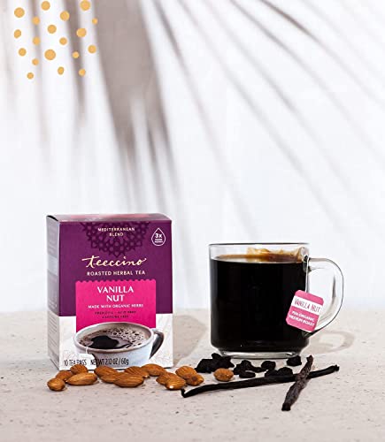 Teeccino Vanilla Nut Herbal Coffee Tea Bags, 10 ct