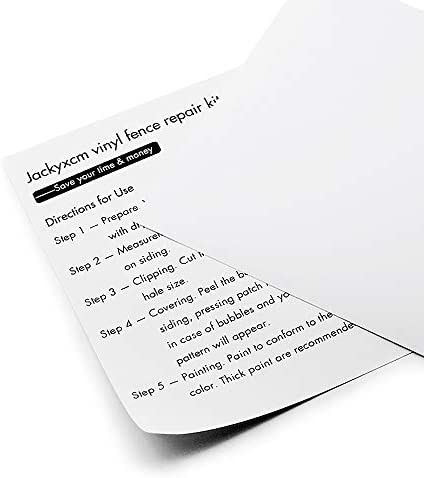 Siding Repair Kit for Vinyl Fence, Durable Self-Adhesive PVC Tape to Cover Cracks, Holes, or Blemishes on Vinyl Siding Fence | 6-Patch