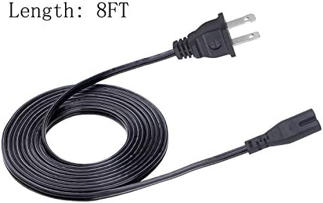 UL 8ft 2 Prong Power Cord for TCL Roku Smart TV HDTV 32 inch 40 42 43 48 50 55 60 65 75 inches 55FS4610R 32S4610R 50FS3800 55FS4690 40FS3800 TV Power Cord IEC C7 Replacement Cable