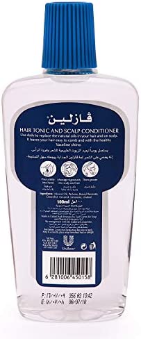 Vaseline Hair Tonic For Men to Replenish Natural Oils of the Scalp , Restores Healthy Hair , Fights Dry Hair, Scalp , and Dandruff , Keep Hair Neat & Well - Groomed All Day 100ml