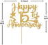 Gold Glitter Happy 15th Anniversary Cake Topper for Wedding Anniversary/Anniversary Party/Happy Birthday Party Decorations