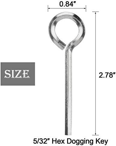 PAGOW 10 Pack 5/32" Standard Hex Dogging Key with Full Loop, Allen Wrench Door Key for Christmas Festival Party Decoration Hurricane Protection Push Bar Panic Exit Devices?0.84" x 2.78"