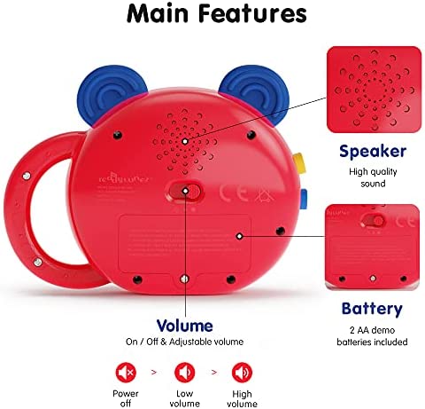 Teddy tunez Baby Toys Musical Interactive Development Educational Kids Music Station Rattle Teething Safety Easy Hold Grab Sing Sensory ( 5 Learning Theme Songs Ver.)