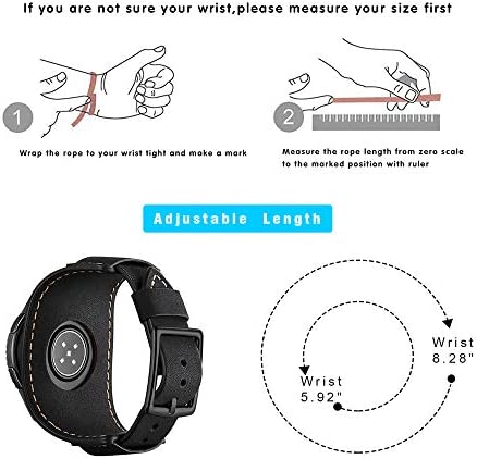 CooBES Compatible with Samsung Galaxy Watch 46mm/Galaxy Watch 3 45mm/Gear S3 Frontier/Classic Bands, 22mm Genuine Leather Cuff Bracelet Replacement Strap with Stainless Steel Buckle Men Women (Black)