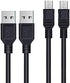 6.6Ft Charger Cable for PS3 Controller, 2Pack Long Mini USB Data Sync Transfer Charging Cord Compatible with Playstation 3, PS3 Slim, PS Move Controller
