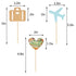 36 Pieces Travel Themed Cupcake Toppers Set, Airplane Cupcake Toppers Map Heart Cake Toppers for Travel Themed Baby Shower Party Decorations (Blue and Brown)