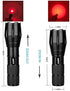 Deep Red Light Flashlight 670nm Single Mode Long Range Red Hunting Flashlights Torch with Zoomable for Astronomy, Aviation, Night Observation-Black