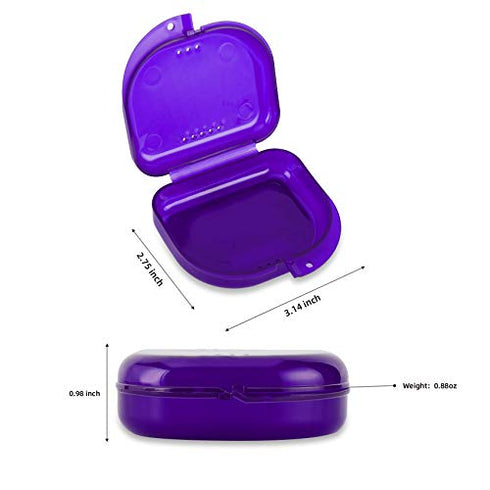 Dental Mouth Guard case Orthodontic Retainer Cases Container with Vent Holes, Denture Holder Clear Aligner Box for Household|Office|Travel - Dark Purple