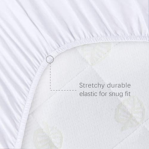 Bassinet Mattress Pad Cover Compatible with Delta Children Deluxe Sweet Beginnings Bedside Bassinet, Waterproof Mattress Protector, 2 Pack, Bamboo Surface