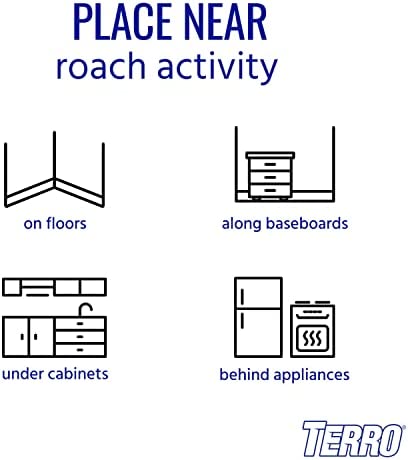 TERRO T500 Indoor Multi-Surface Roach Killing Bait Cockroach Killer - 6 Bait Stations