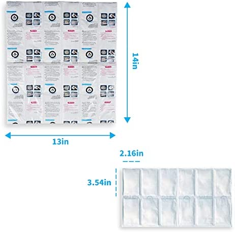 Shipping Cold Packs Dry Ice for Shipping Frozen Food, Freezer Ice Pack Sheets for Coolers 14'' X 13'', Flexible Ice Blanket Keep Food Fresh Beverage Cold, 42 OZ/Sheet After Absorb Water, 4 x 6 Cells