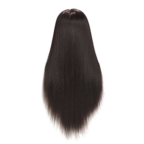 Traininghead 26"-28" Mannequin Head Hair Styling Training Practice Head Manikin Cosmetology Doll Head Synthetic Fiber Hair Hairdressing Training Model with Free Clamp Stand