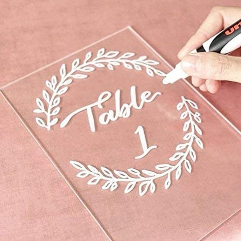 UNIQOOO 5 Pack Clear Blank Acrylic Sign - 5x7 Inch Table Number Signs, Wedding Signs, Card and Gift Signs, Event Party Signs, Hand Lettering Quotes, Gift Ideas - Stand Holder NOT Included