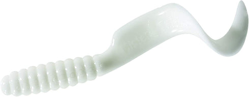 Mister Twister 4TSF20-1 Twister Tail Grub, 4", White, 20/Pack