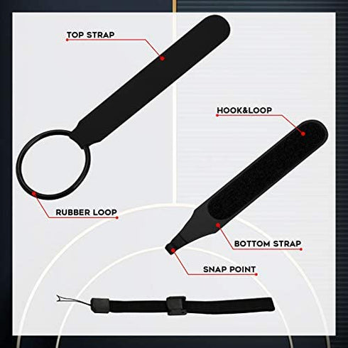 (1 Pair) Orzero Adjustable Hand Grip Straps Accessories for Quest 2 VR Gaming Headset Controller, Handle Dropping Prevention - Black