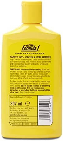 Formula 1 Scratch Out Car Wax Polish Liquid (7 oz) - Car Scratch Remover for All Auto Paint Finishes - Polishing Compound for Moderate Scratches, Bird Droppings, Tree Sap & Swirl Remover