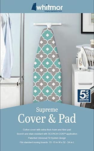 Whitmor Supreme Ironing Board Cover and Pad, Paragon Taupe/Gray