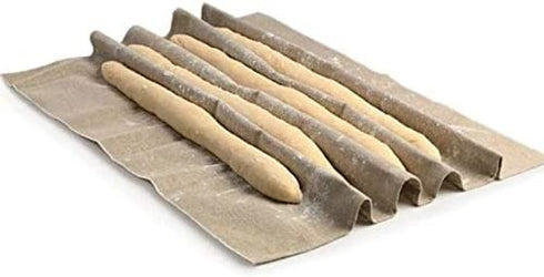 Premium Professional Bakers Couche (Canvas) 35"x26" - Natural Flax Linen Heavy Duty Proofing Cloth by Bread Story for baking French Baguette loaves, Artisan loaf