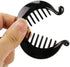 WEFOO 12Pcs 2.5" Black Round Banana Clips Effortless Beauty Assorted Side Combs Ponytail Hair Clip Comb Pin for Women Girls
