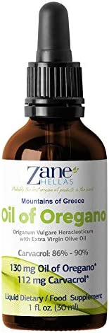 Zane Hellas 70% Oregano Oil. Greek Essential Oil of Oregano .86% Min Carvacrol. 112 mg Carvacrol Per Serving. Probably The Best Oregano Oil in The World. 1 fl. oz.- 30ml