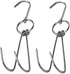 Tinsow 2pcs Stainless Steel Double Hooks + 3pcs S-Hooks for Bacon Hams Meat Processing Butcher Hook Hanging Drying BBQ Grill Cooking Smoker Hook Tool