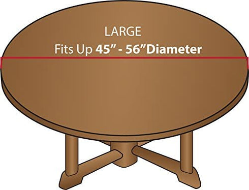 LAMINET - Plastic Elastic Fitted Table Cover Protector - Clear - Large Round - Fits Tables up to 45" - 56" Diameter