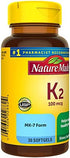 Nature Made Vitamin K2 100 mcg, Healthy Bone Supplements, 30 Softgels, 30 Day Supply