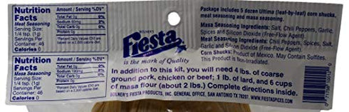 Bolner's Fiesta Extra Fancy Tamale Fixin's Seasoning Kit Plus Recipe Booklet Bundle | Makes 5 Dozen | Masa and Meat Seasoning, and Leaf by Leaf Corn Shucks (13 Ounces)