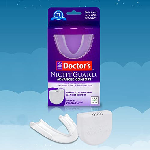 The Doctor’s NightGuard for Teeth Grinding, Custom-Fit Dental Guard for Nighttime 6x5x4 Inch (Pack of 1)