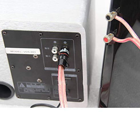 RCA Speaker Wire, Speaker Bare Cable to RCA Plug, Gold Plated RCA Connector High Level OFC Audio Cable Open End for Amplifiers Subwoofer - DIY, 2 M