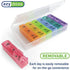 Ezy Dose Weekly (7-Day) Pill Organizer, Vitamin and Medicine Box, X-Large Pop-Out Compartments, 3 Times a Day, Rainbow Lids with Case