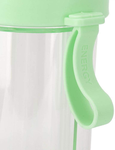 600ml Outdoor Portable Dual-Use Two Straws Water Bottle Couple Cup Drinking Bottle Leakproof and Durable Sports Bottle for Hiking Camping(Green)