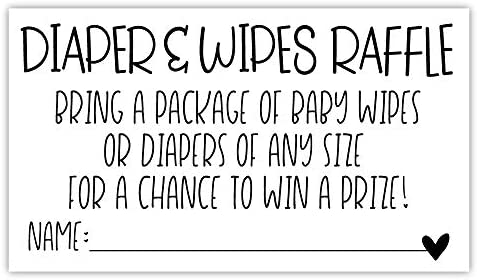 50 Diaper and Wipes Raffle Tickets - Baby Shower Invitation Insert - Game Activity for Baby Shower
