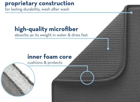 S&T INC. Absorbent, Reversible XL Microfiber Dish Drying Mat for Kitchen, 18 Inch x 24 Inch, Sand