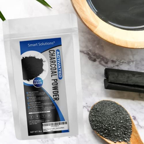 Smart Solutions Activated Charcoal Powder Bulk Food Grade Powder, Non-GMO, Vegan, No Fillers - 100% Pure Use for Teeth Whitening, Facial Masks, Detoxing (8 Ounce)…