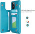 Jaorty iPhone 12 Pro Max Wallet Case with RFID Blocking Card Holder,Premium PU Leather Double Magnetic Buttons Stand Flip Wrist Lanyard Strap Back Cover for iPhone 12 Pro Max 6.5 Inch,Blue