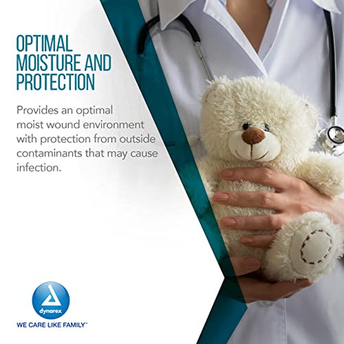 Dynarex DynaGuard Waterproof Dressings, Sterile, Four-Layer Composite Dressing, Protects and Offers Optimal Moist-Environment, Bordered - 4" x 4", 1 Box of 10 Waterproof Dressings