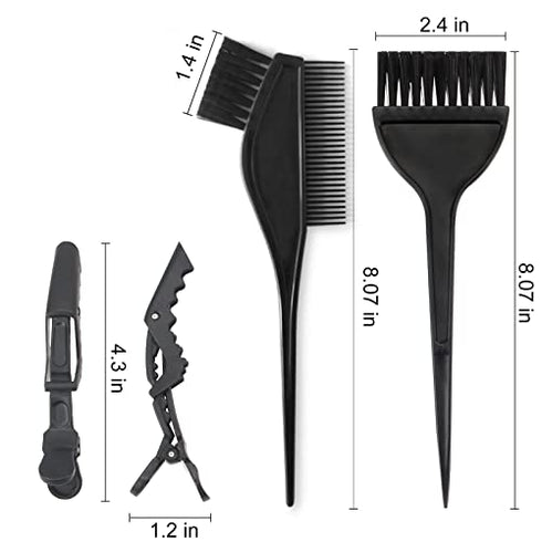 Yexixsr 5Pcs Professional Salon Hair Coloring Dyeing Kit, Hair Dye Color Brush and Bowl Set, Mixing Bowl, Angled Comb and Brush, Hair Clips