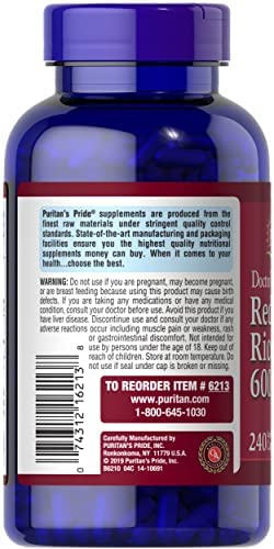 Puritan's Pride Red Yeast Rice 600 Mg, 240 Count