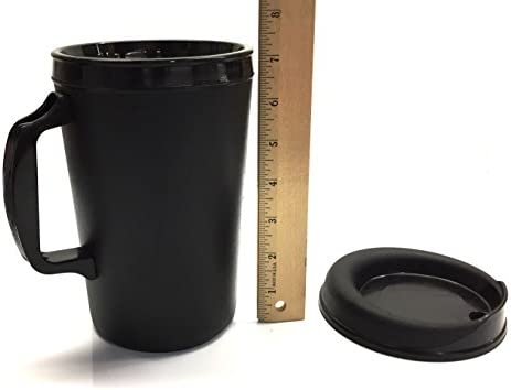 34 Oz ThermoServ Foam Insulated Coffee Mugs - Black