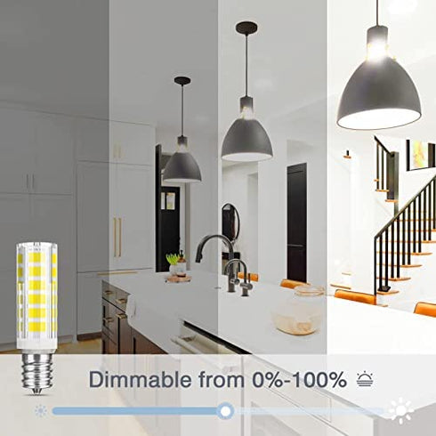 SHINESTAR 8-Pack E12 LED Bulb Dimmable, 60 Watt Equivalent, Daylight White 6000K, Small Base Candelabra Led Light Bulbs