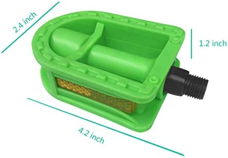 Kid's Bike Pedal 1/2-Inch Bike Pedals Kids Spindle Pedals Resin 12‘’ 14‘’ N3od3er (Green)