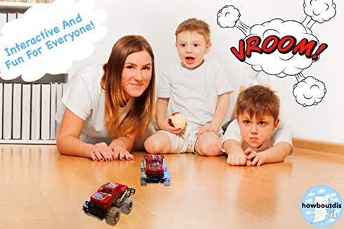 Light Up Monster Truck with Flashing LED Tires & Push N Go Friction for Easy Motion - Great Birthday Gift for Boys or Girls Ages 3+ - Ideal Party Favor or Carnival Prize
