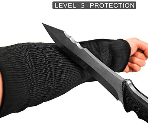 CAWANFLY Protective Arm Sleeves, Cut Heat Resistant Arm Protectors Anti Abrasion Safety Armband for Garden Kitchen Work 1 Pair (Black)