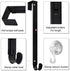 Wreath Hanger, VIS'V 15-24 Inch Adjustable Metal Wreath Hanger Front Door 20 LB Heavy Duty Over Door Wreath Hook with 4 Clear Suction Wreath Holders for Halloween Christmas Wreath Decoration - Black