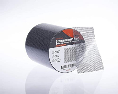 by.RHO Screen Repair Tape, Extra Wide (4in x 15FT), Gray, Adhesive & Waterproof, Fiberglass, fix for Screen Door and Window Screen