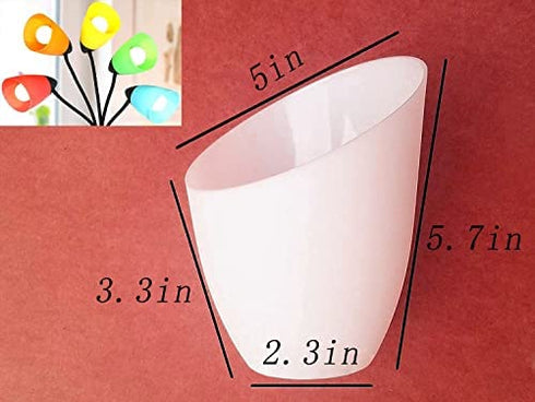 2 Pack Plastic Lampshade, 5.7 inch High, 4.1 inch Diameter, 1.65 inch Fitter, Replacement Plastic Lamp Shade for LED Floor Lamp